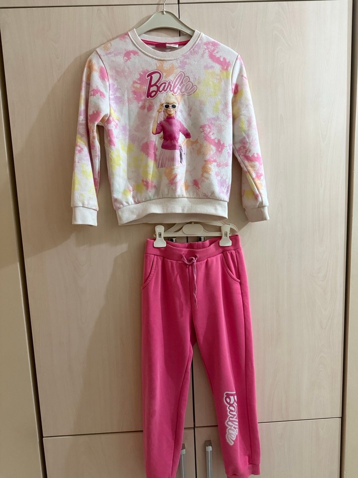 Kız Çocuk Barbie Batik Desen Eşofman Takımı - Görsel 3