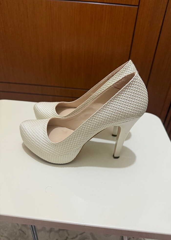 Nişan düğün abiye  beyaz abiye ayakkabı - Görsel 3