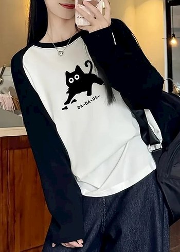 m Beden Black Cat Unisex Reglan Uzun Kol