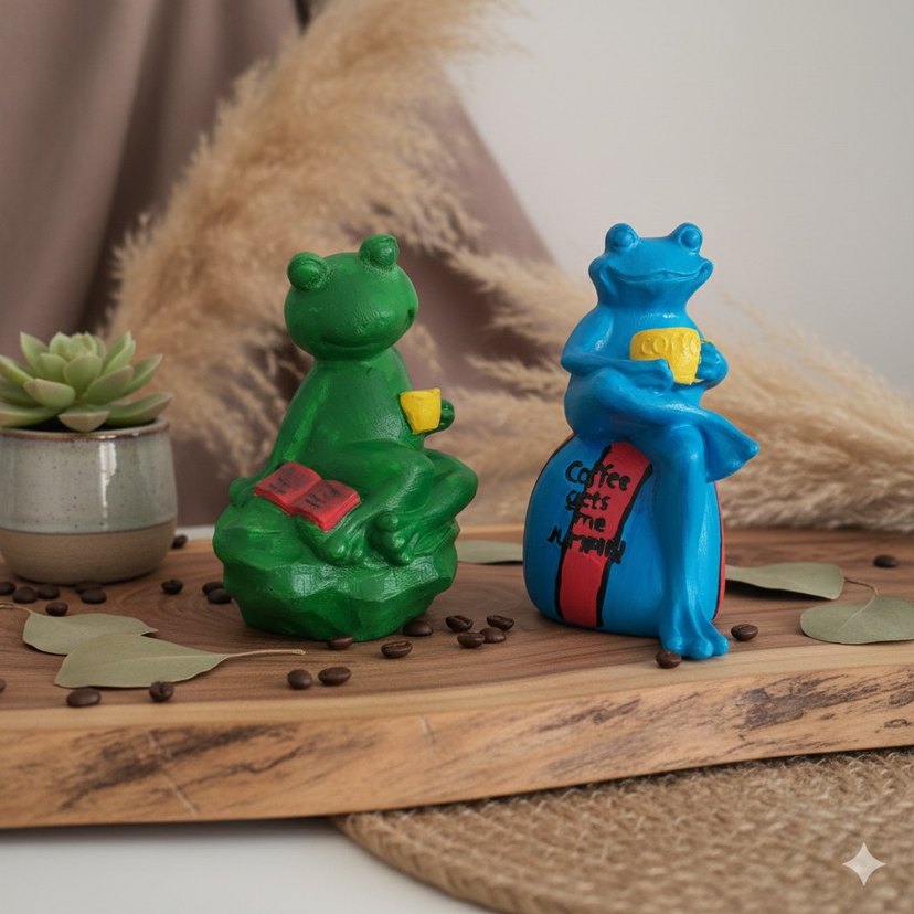 2'li Minimalist Kurbaga Dekoratif Set - Görsel 3