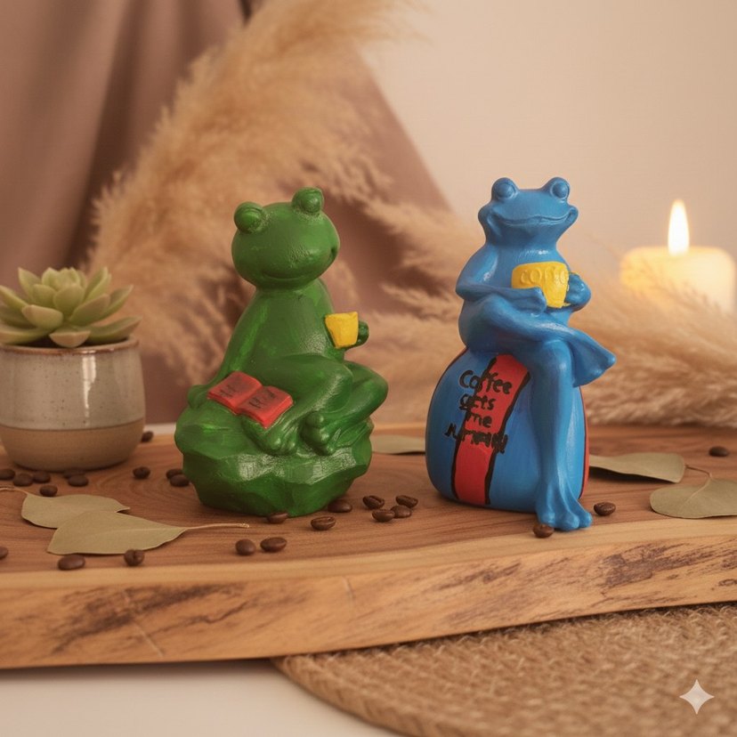 2'li Minimalist Kurbaga Dekoratif Set - Görsel 2