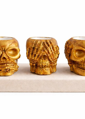 Koyu Altın Renkli Kafatası Set - Görsel 3