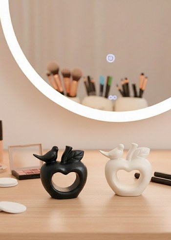 Kuşlu Elma Şekilli Dekoratif Biblo - Görsel 9