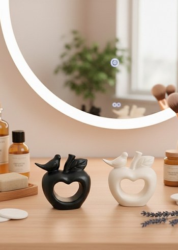 Kuşlu Elma Şekilli Dekoratif Biblo - Görsel 13