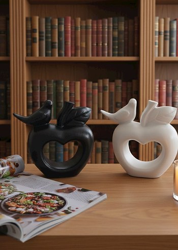 Kuşlu Elma Şekilli Dekoratif Biblo - Görsel 6