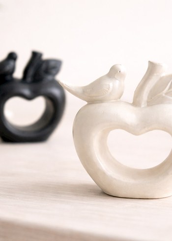 Kuşlu Elma Şekilli Dekoratif Biblo - Görsel 3