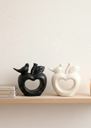 Kuşlu Elma Şekilli Dekoratif Biblo - Görsel 8