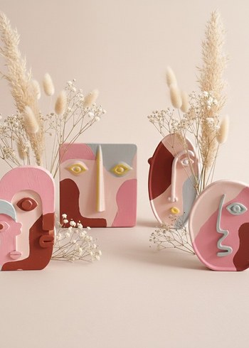 4'lu Minimal Soyut Yuz Dekoratif Set - Görsel 7