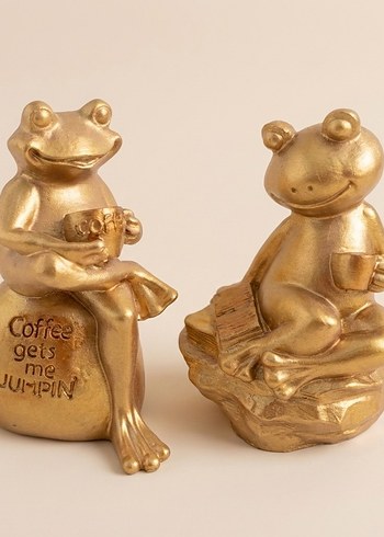 2'li Altın Renk Parlak Kurbağa Biblo Set - Görsel 9