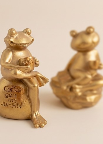 2'li Altın Renk Parlak Kurbağa Biblo Set - Görsel 3