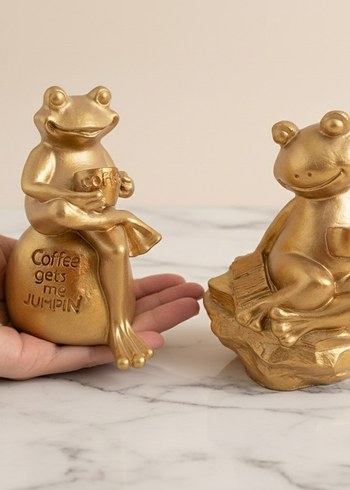 2'li Altın Renk Parlak Kurbağa Biblo Set - Görsel 2