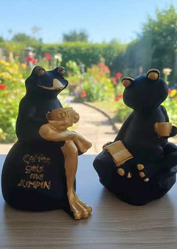 Siyah Altın Renkli Kahve Temalı Kurbağa Biblo - Görsel 4