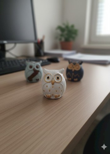 Uclu Minimal Dekoratif Baykus Set - Görsel 3