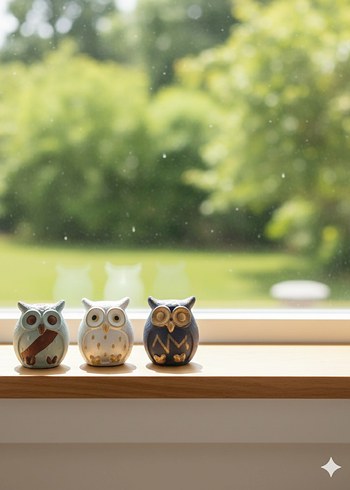 Uclu Minimal Dekoratif Baykus Set - Görsel 7