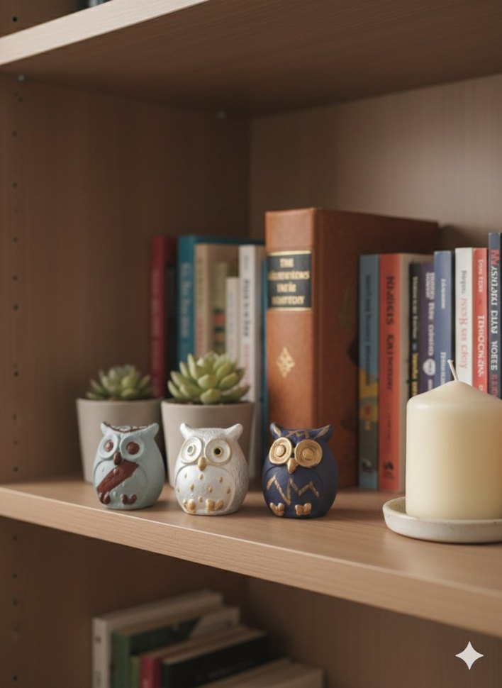 Uclu Minimal Dekoratif Baykus Set - Görsel 5