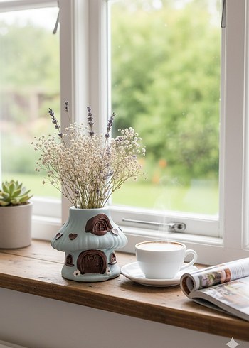 2'li Mantar Ev Baykus Dekoratif Set - Görsel 7