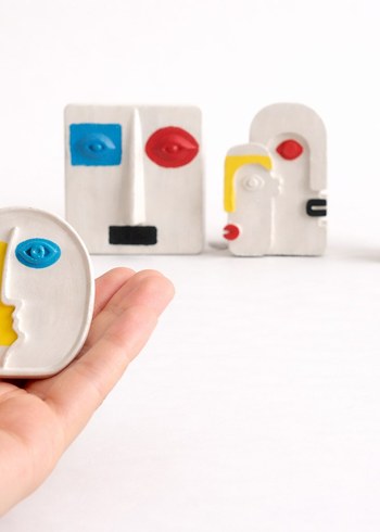 Dortlu Soyut Yuz Dekoratif Set - Görsel 3