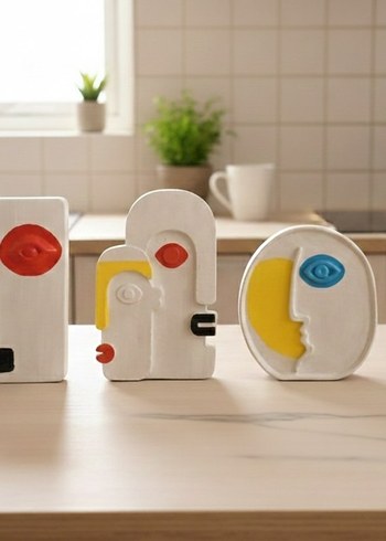 Dortlu Soyut Yuz Dekoratif Set - Görsel 9