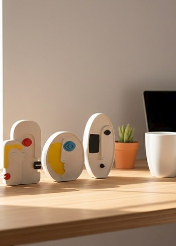 Dortlu Soyut Yuz Dekoratif Set - Görsel 7