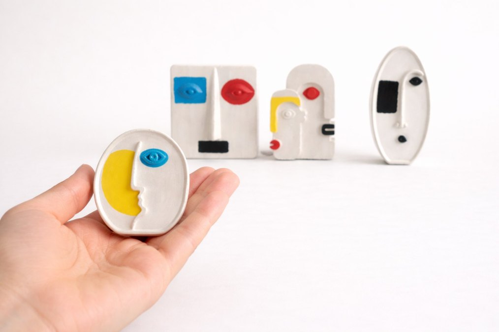 Dortlu Soyut Yuz Dekoratif Set - Görsel 3