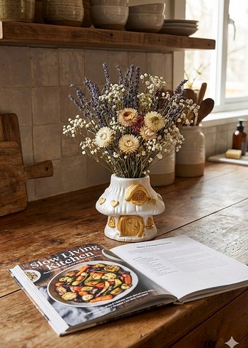 2'li Mantar Ev Baykus Dekoratif Set - Görsel 9