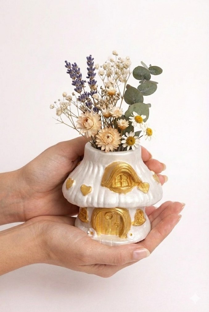 2'li Mantar Ev Baykus Dekoratif Set - Görsel 5