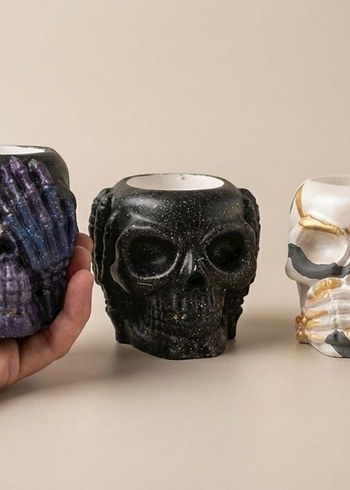 Kafatası Tasarımlı Duzenleyici Kalemlik Vazo - Görsel 5