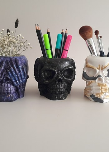 Kafatası Tasarımlı Duzenleyici Kalemlik Vazo - Görsel 16