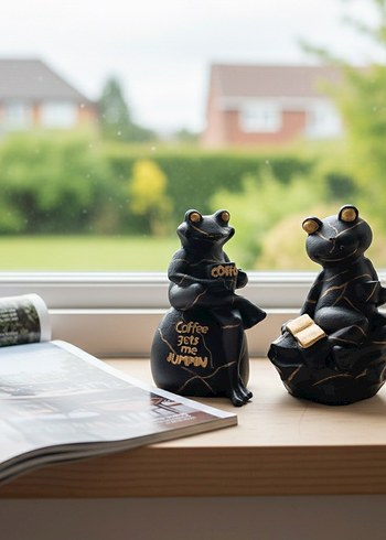 Siyah Kurbağa Figürleri, Kahve Temalı - Görsel 6