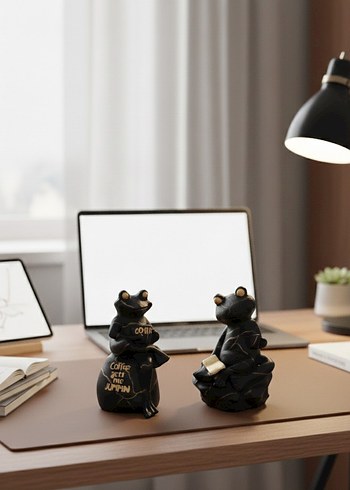 Siyah Kurbağa Figürleri, Kahve Temalı - Görsel 4