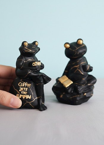 Siyah Kurbağa Figürleri, Kahve Temalı - Görsel 9