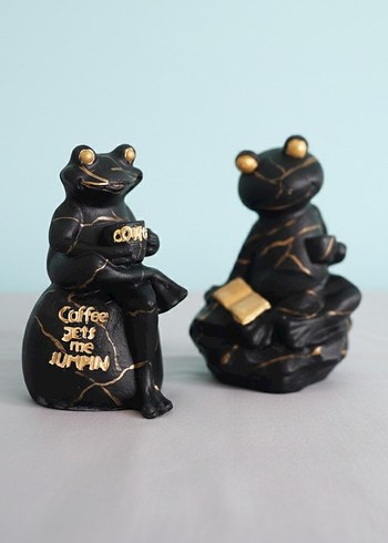 Siyah Kurbağa Figürleri, Kahve Temalı - Görsel 8