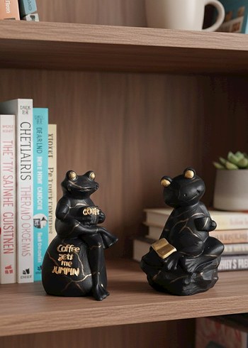 Siyah Kurbağa Figürleri, Kahve Temalı - Görsel 3