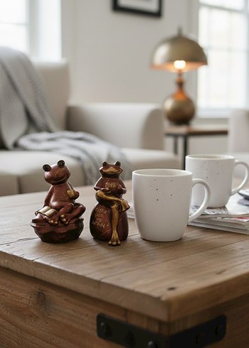 Kahve Kurbağa Figürleri Seti - Görsel 9