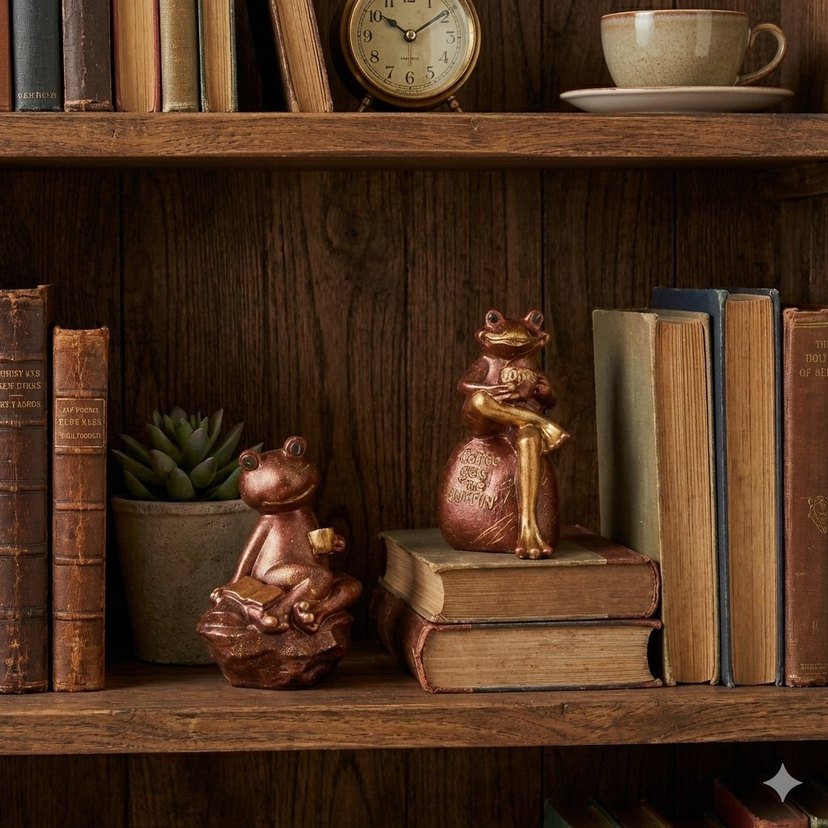 Kahve Kurbağa Figürleri Seti - Görsel 4