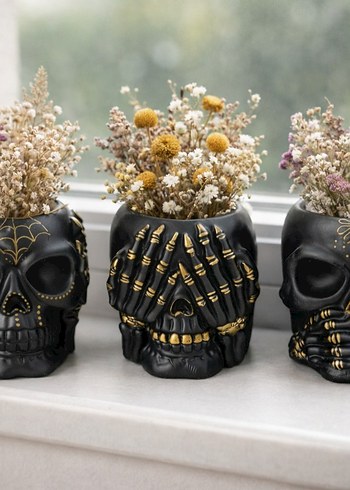 Karanlık Siyah Kafatası Figürin Seti - Görsel 6