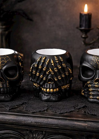 Karanlık Siyah Kafatası Figürin Seti - Görsel 7