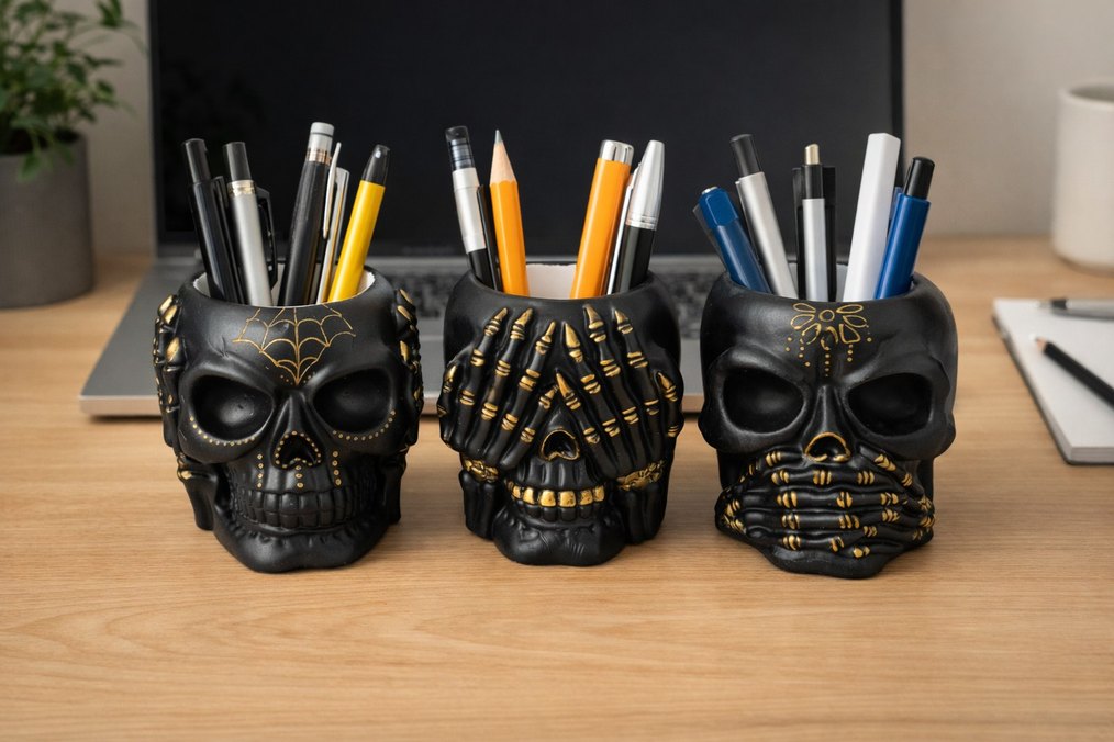 Karanlık Siyah Kafatası Figürin Seti - Görsel 4