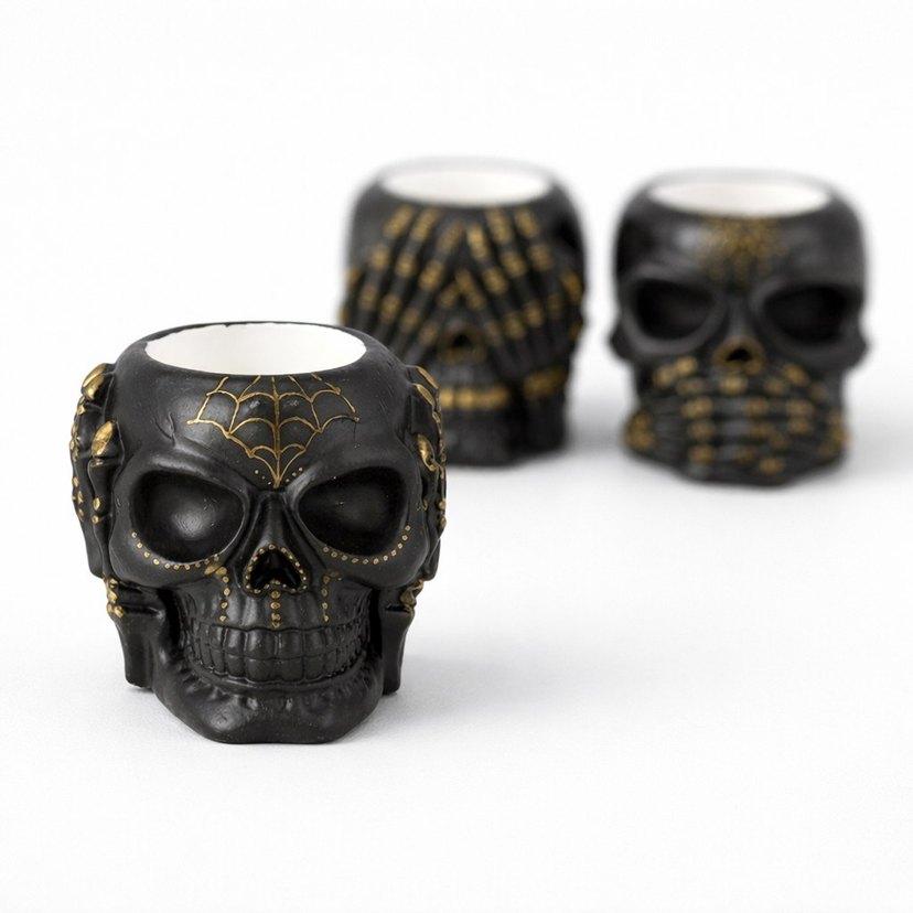 Karanlık Siyah Kafatası Figürin Seti - Görsel 2