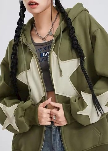 Star Patch Zip Detail Unisex