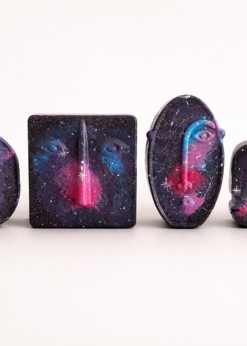 Galaksi Temalı 4'lu Soyut Yuz Set - Görsel 7