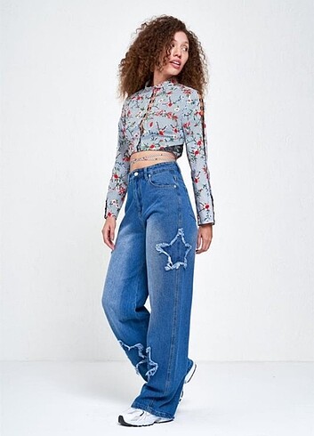 Y2K Star Patch Baggy Pant 