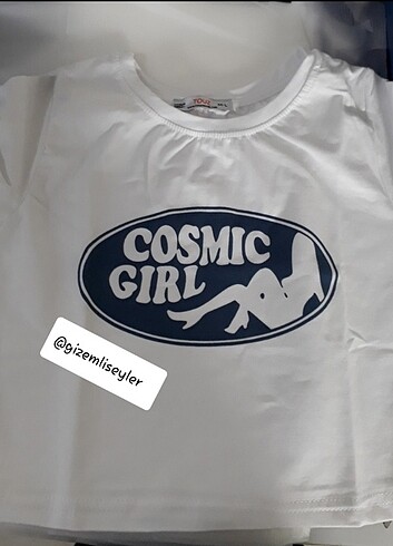 xs Beden Cosmic Girl Baskılı Crop