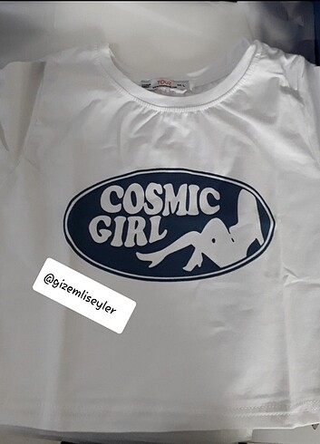 s Beden beyaz Renk Cosmic Girl Baskılı Crop