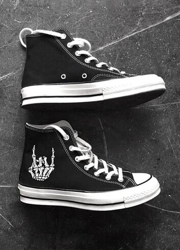 Urban Outfitters Skeleton Hand Kanvas Kumas Spor Ayakkabi
