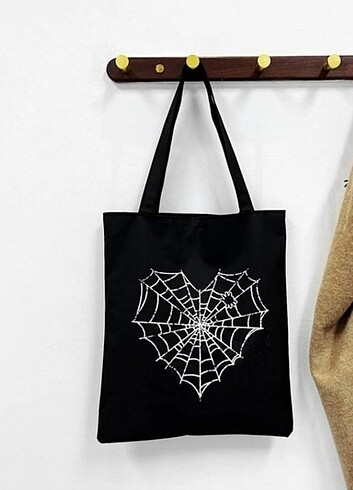 Gothic Spider Web Heart Bez Canta
