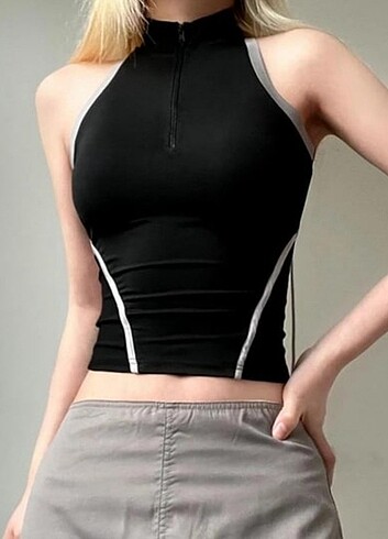 Urban Outfitters Backless Biyeli Crop Bluz