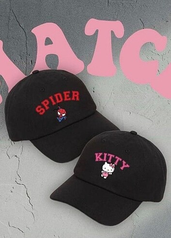 2'li Cift Sapka Spider Hello Kity