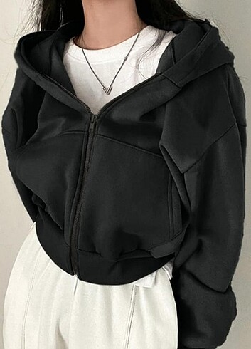 Streetwear Kapsonlu Crop Hirka