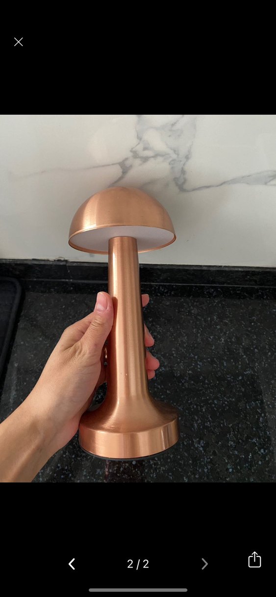 Parlak Bej Metal Masa Lambası - Görsel 2